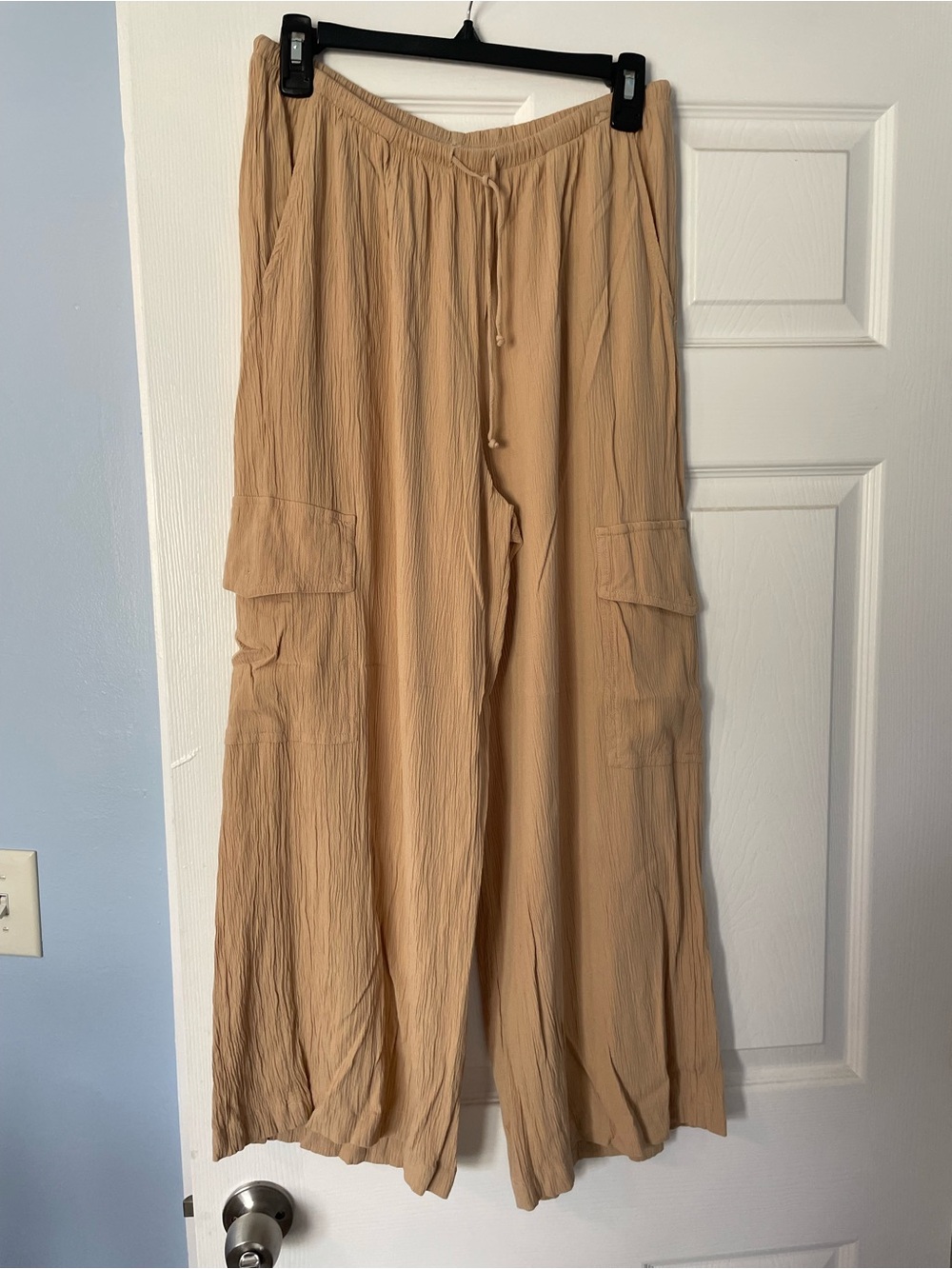 Billabong Beige Beach Drawstring Wide Leg Cargo Pants M